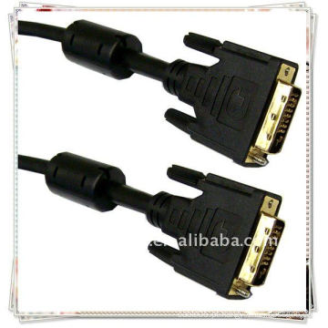 Ouro de alta qualidade chapeado 1.8m 6FT Preto DVI para DVI cabo macho para macho DELL DVI-D para DVI-D LCD Monitor PC Video Cable